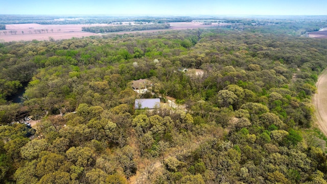 bird's eye view of a heavily wooded area
