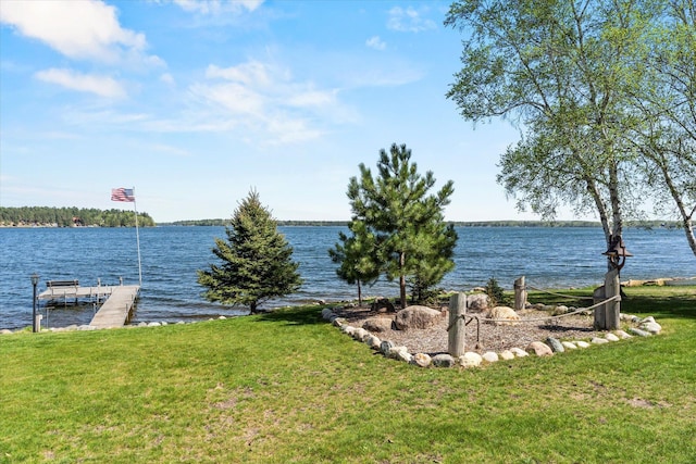 water view with a boat dock