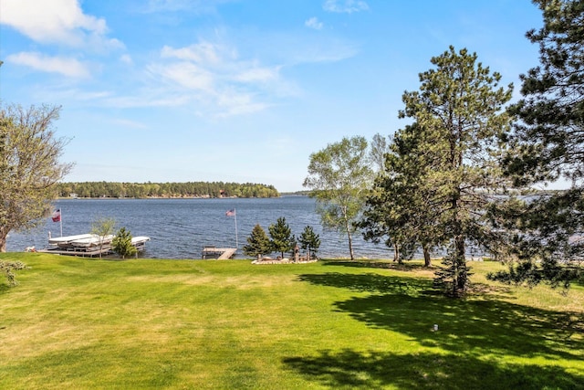 water view with a boat dock