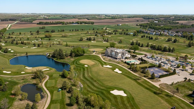 1463 Belvior Ln NE, Byron, MN 55920 - aerial view of property's location with a nearby body of water and a golf club