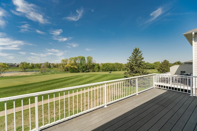 1463 Belvior Ln NE, Byron, MN 55920 - deck with view of golf course and a yard