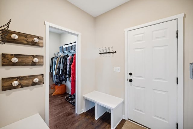 13985 120th St N, Stillwater Twp, MN 55082 - mudroom with dark wood-style flooring and baseboards