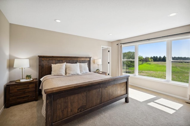 13985 120th St N, Stillwater Twp, MN 55082 - bedroom with light colored carpet, baseboards, and recessed lighting