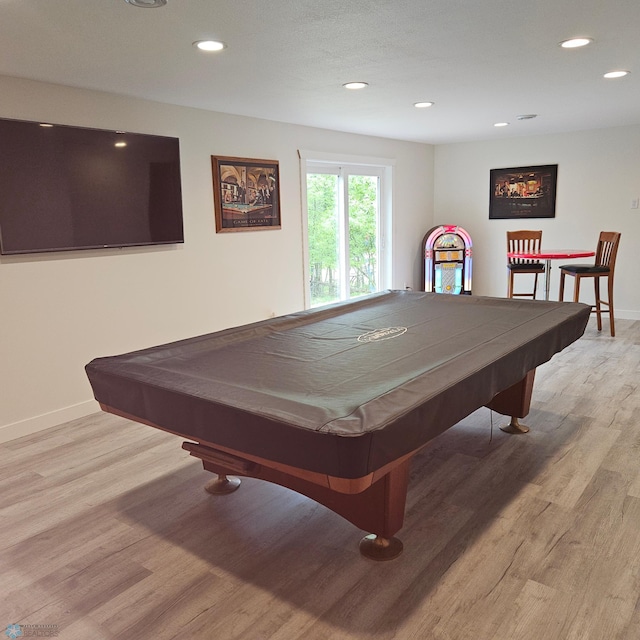1171 Long Bridge Cir, Detroit Lakes, MN 56501 - game room with billiards table, light wood-style flooring, baseboards, and recessed lighting
