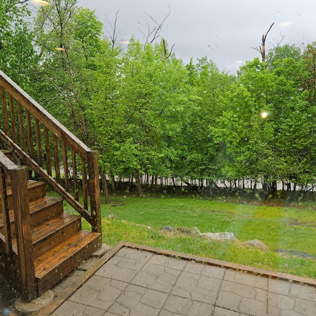 1171 Long Bridge Cir, Detroit Lakes, MN 56501 - view of green lawn with a patio and stairs