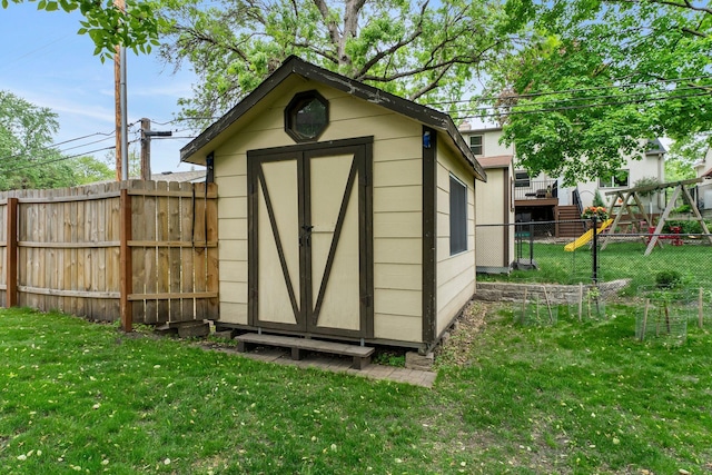 view of shed