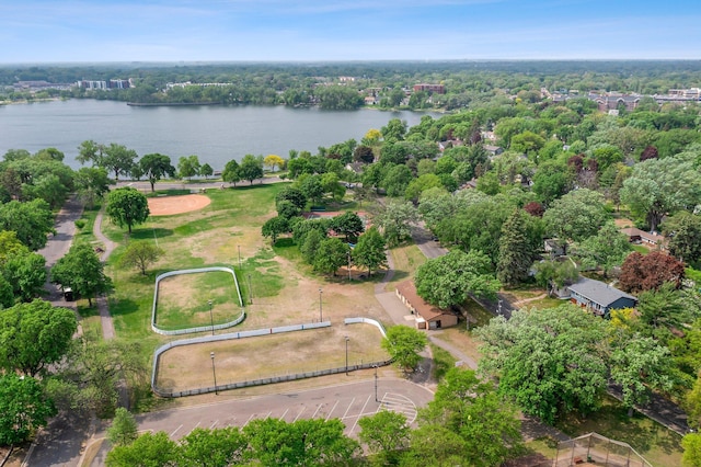 drone / aerial view of a nearby body of water