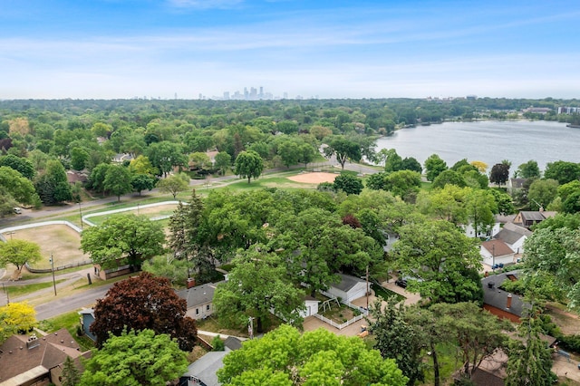 aerial view of a large body of water