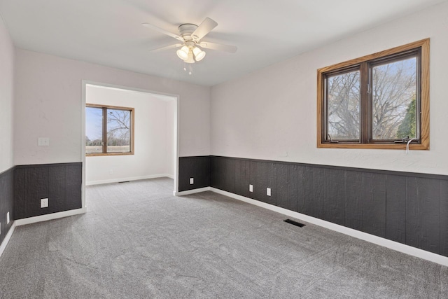 19835 County Road 30, Corcoran, MN 55340 - carpeted spare room with ceiling fan and a wainscoted wall