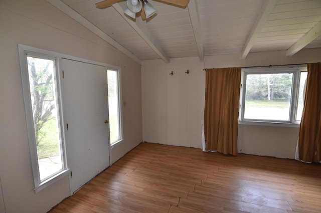 321 1st Ave SW, Baudette, MN 56623 - foyer entrance featuring light wood-style flooring, ceiling fan, and plenty of natural light