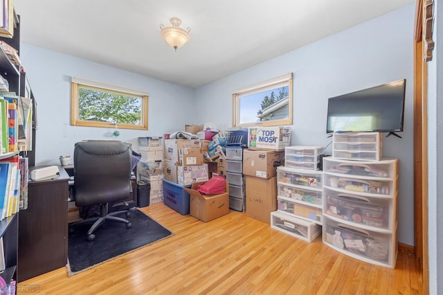 1214 8th St N, Moorhead, MN 56560 - office area with wood finished floors