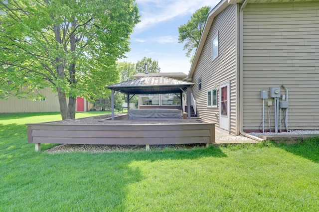 7256 Maciver Ave NE, Otsego, MN 55301 - wooden terrace featuring a gazebo and a yard