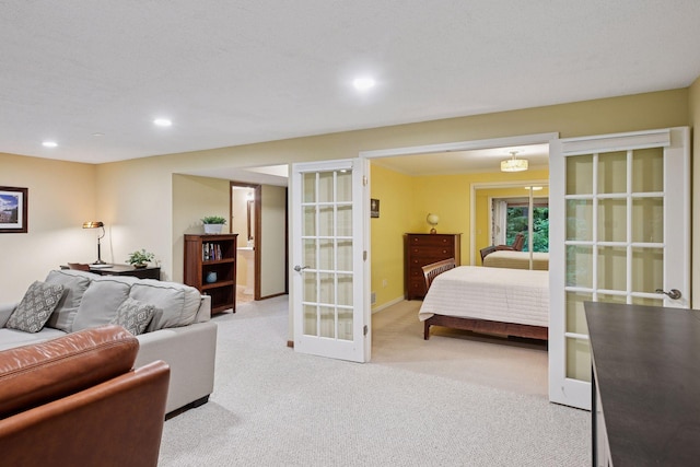 1623 Black Oaks Pl N, Plymouth, MN 55447 - bedroom with french doors, light colored carpet, and recessed lighting