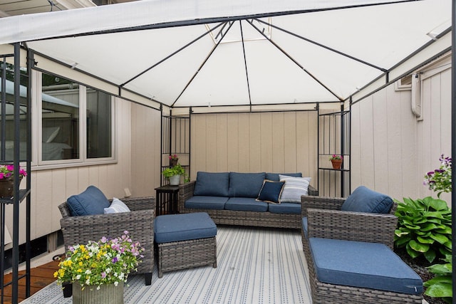 1623 Black Oaks Pl N, Plymouth, MN 55447 - wooden deck with an outdoor hangout area and a gazebo