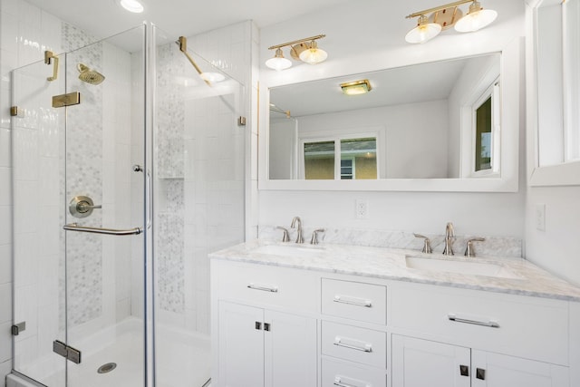 1354 Judith Ave, Roseville, MN 55113 - full bath featuring a shower stall and double vanity