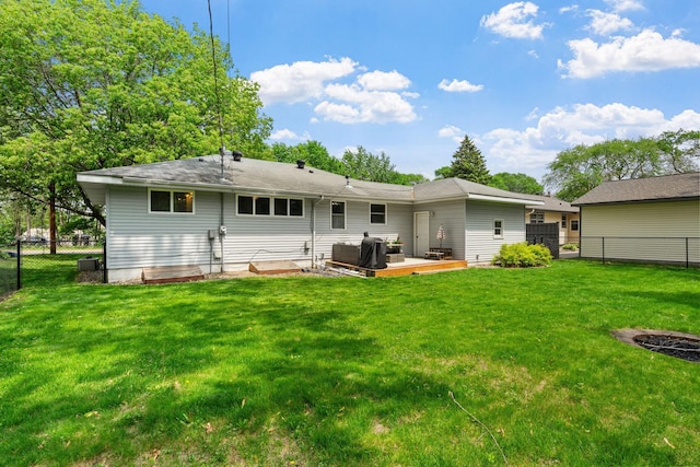 1354 Judith Ave, Roseville, MN 55113 - rear view of house featuring a wooden deck