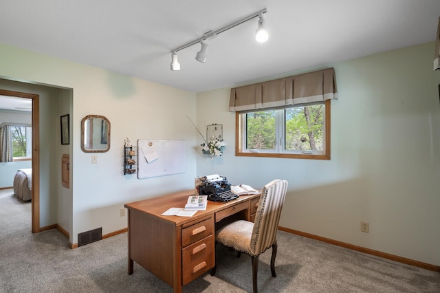15777 Grover Ave NW, Clearwater Twp, MN 55320 - carpeted office space with plenty of natural light, track lighting, and baseboards