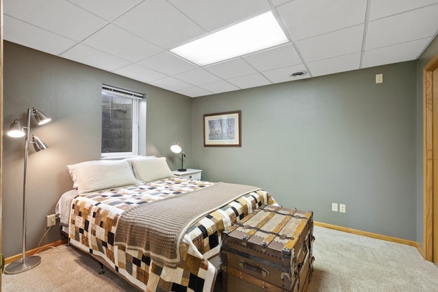 15777 Grover Ave NW, Clearwater Twp, MN 55320 - bedroom featuring carpet floors, a drop ceiling, and baseboards