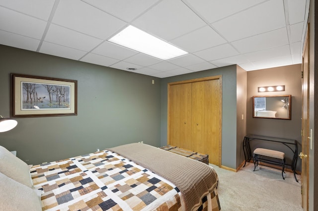 15777 Grover Ave NW, Clearwater Twp, MN 55320 - carpeted bedroom with a paneled ceiling and a closet