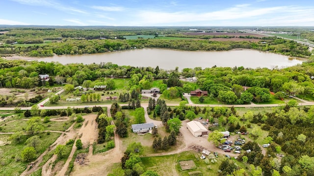 15777 Grover Ave NW, Clearwater Twp, MN 55320 - aerial view of a nearby body of water and a heavily wooded area