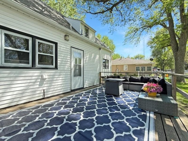 213 1st Ave E, Truman, MN 56088 - wooden terrace featuring an outdoor hangout area