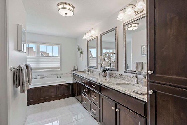 5315 Ranchview Ln N, Plymouth, MN 55446 - bathroom with double vanity and a bath
