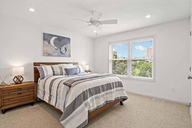 5315 Ranchview Ln N, Plymouth, MN 55446 - carpeted bedroom with baseboards, recessed lighting, and ceiling fan