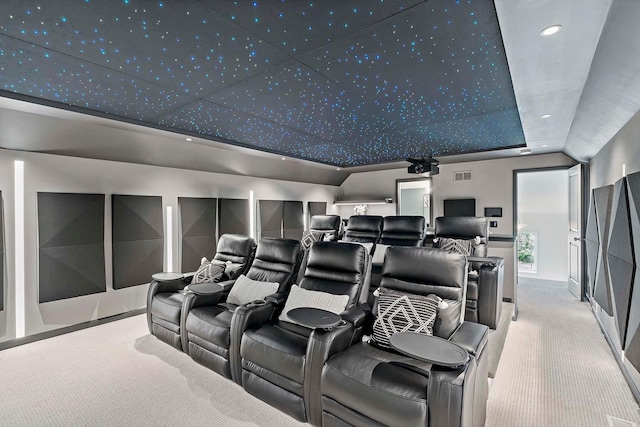 5315 Ranchview Ln N, Plymouth, MN 55446 - carpeted home theater room featuring recessed lighting