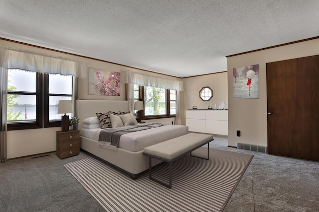 1379 7th Ave SE, Forest Lake, MN 55025 - carpeted bedroom with a textured ceiling and crown molding