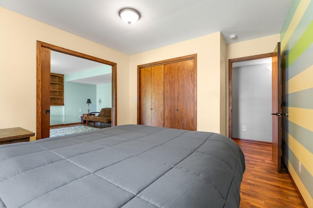 829 Dubuque Blvd, Zumbrota, MN 55992 - bedroom featuring wood finished floors and a closet