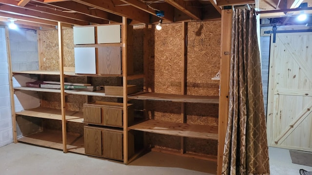 view of storage area