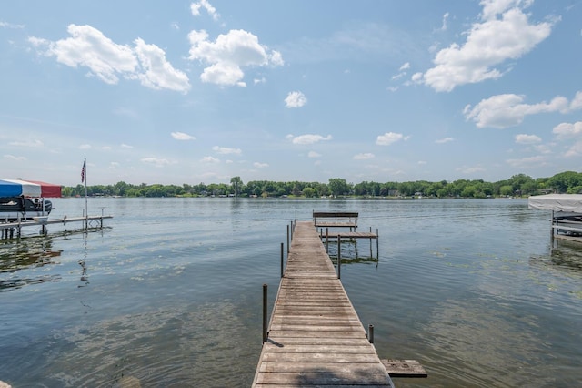 1749 Avocet Ln, Mound, MN 55364 - dock area featuring a water view and boat lift