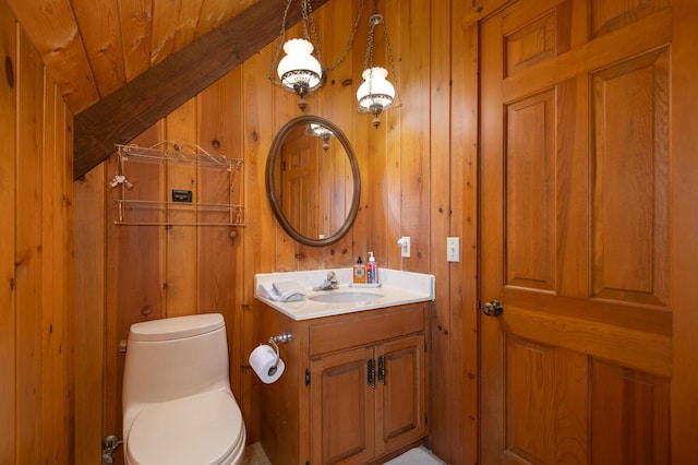 1749 Avocet Ln, Mound, MN 55364 - half bath featuring vanity and wooden walls
