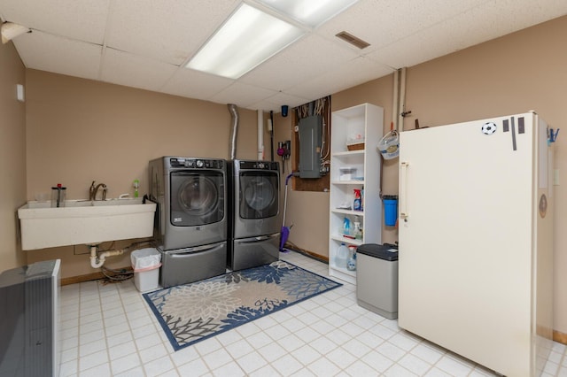 1749 Avocet Ln, Mound, MN 55364 - washroom featuring washer and dryer and electric panel