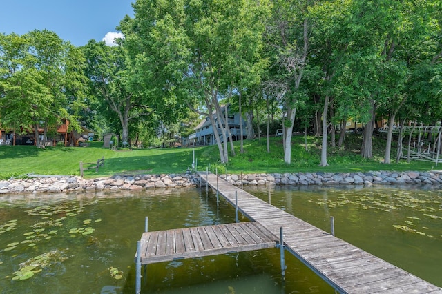 1749 Avocet Ln, Mound, MN 55364 - dock featuring a yard and a water view