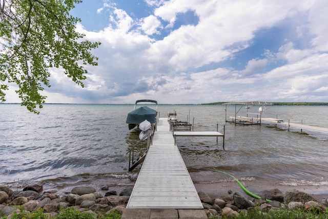 22005 Statesboro Trl, Clitherall, MN 56524 - dock area with boat lift and a water view