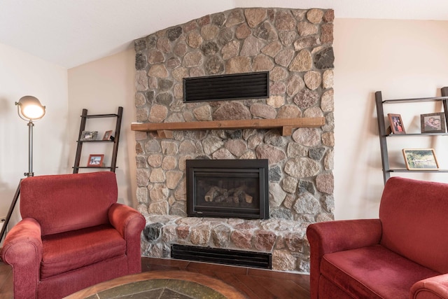 22005 Statesboro Trl, Clitherall, MN 56524 - living area with a fireplace and wood finished floors