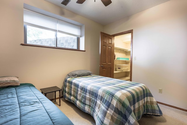 22005 Statesboro Trl, Clitherall, MN 56524 - carpeted bedroom with baseboards and a ceiling fan
