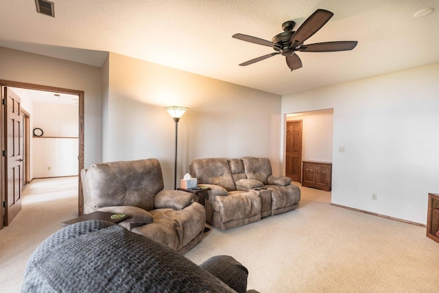 22005 Statesboro Trl, Clitherall, MN 56524 - living area with light carpet, ceiling fan, and baseboards