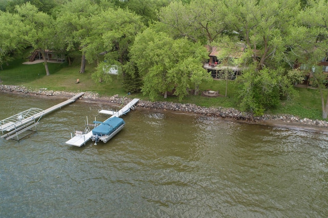 22005 Statesboro Trl, Clitherall, MN 56524 - dock area with a water view and a yard