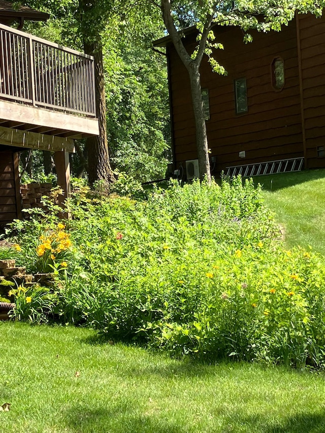 22005 Statesboro Trl, Clitherall, MN 56524 - view of green lawn featuring a wooden deck