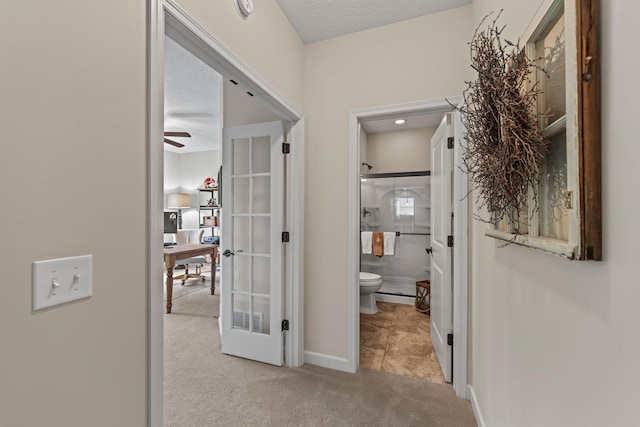 3121 Wild Flower Trl, Medina, MN 55340 - corridor with carpet, an office area, and baseboards