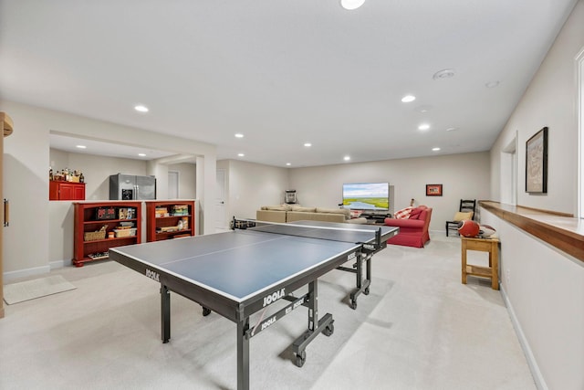 3121 Wild Flower Trl, Medina, MN 55340 - rec room with light carpet, recessed lighting, and baseboards
