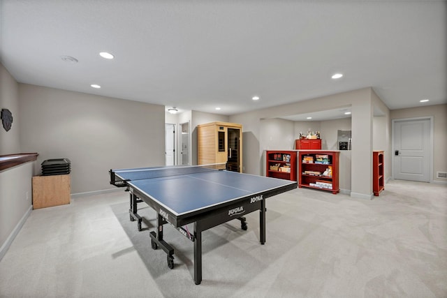 3121 Wild Flower Trl, Medina, MN 55340 - rec room with light colored carpet, baseboards, and recessed lighting