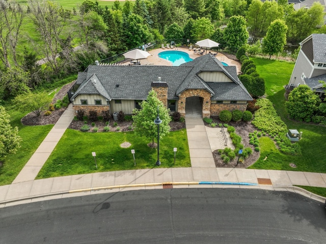 3121 Wild Flower Trl, Medina, MN 55340 - view from above of property featuring a pool area
