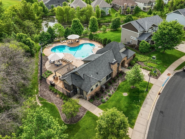 3121 Wild Flower Trl, Medina, MN 55340 - aerial perspective of suburban area with a pool