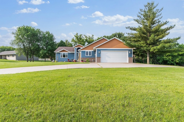 2820 Wilderness Ridge Rd SE, Alexandria, MN 56308 - craftsman-style home featuring brick siding, concrete driveway, a front lawn, and an attached garage