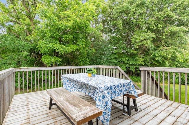 2820 Wilderness Ridge Rd SE, Alexandria, MN 56308 - wooden deck with outdoor dining space