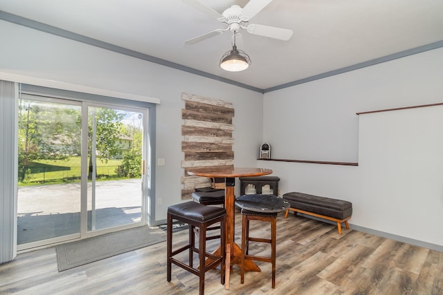 6609 210th Ln N, Forest Lake, MN 55025 - dining space featuring wood finished floors and ceiling fan