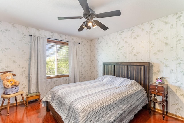 6609 210th Ln N, Forest Lake, MN 55025 - bedroom featuring wood finished floors and ceiling fan